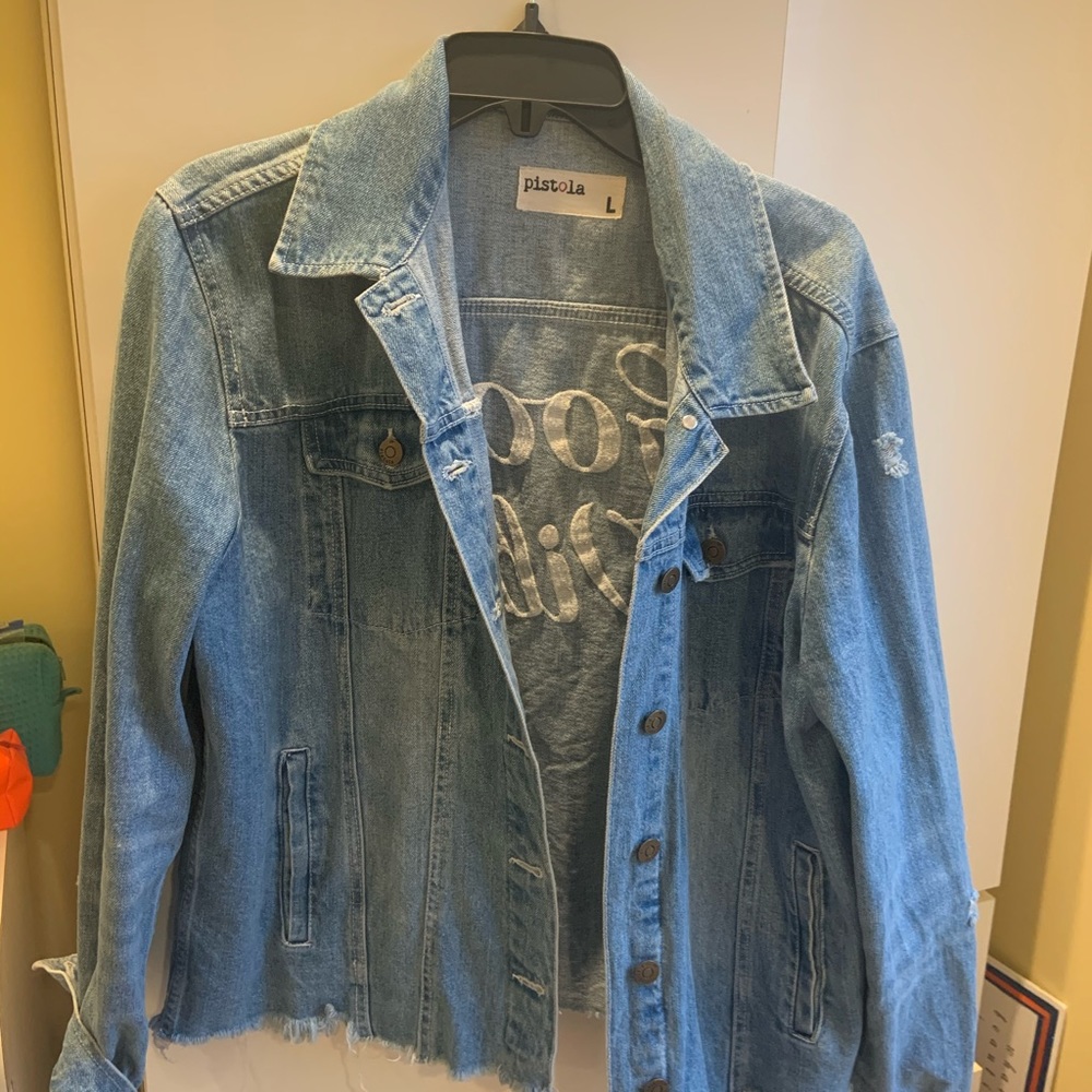 Pistola size L embroidered jean jacket
